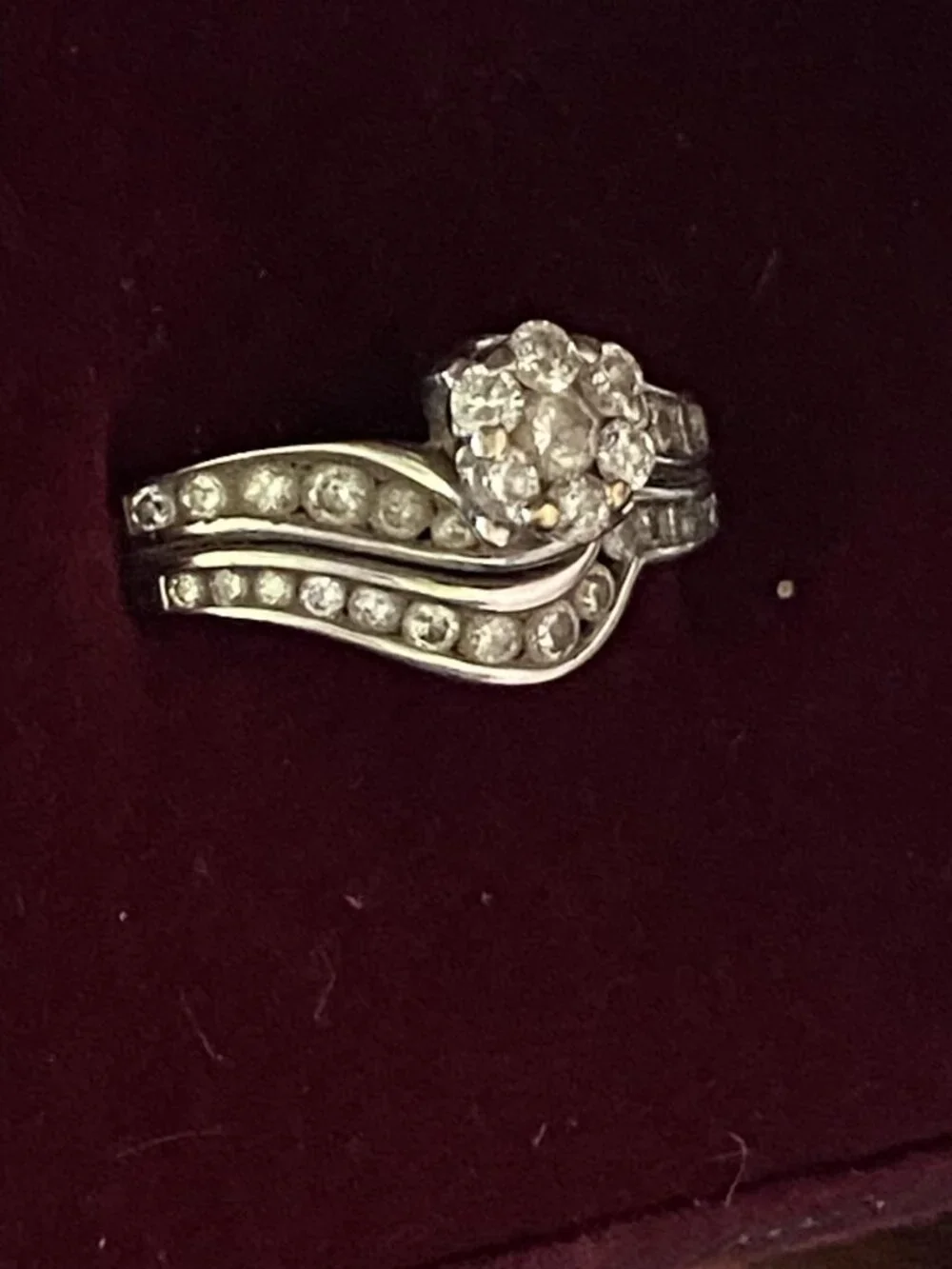 Kay Jewelers Wedding Ring Set 14KWG White Gold Diamond Engagement Romantic